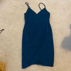 Lulus Medium Dark Teal Tight Wrap Dress